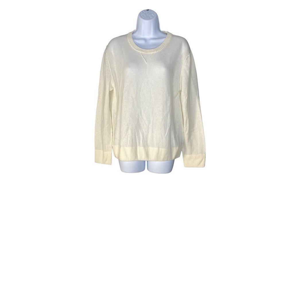 525 America Womens Pullover Sweater Beige 100%‎ Cashmere Long Sleeve M New